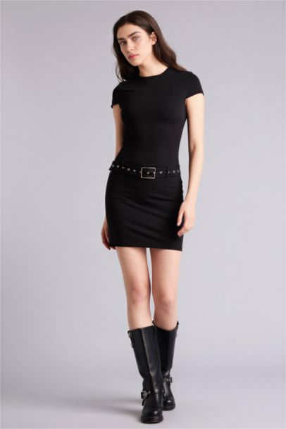 Bodycon High Neck Mini Dress