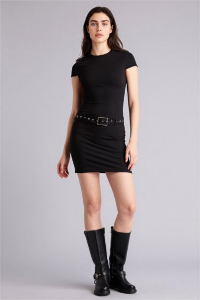 Bodycon High Neck Mini Dress