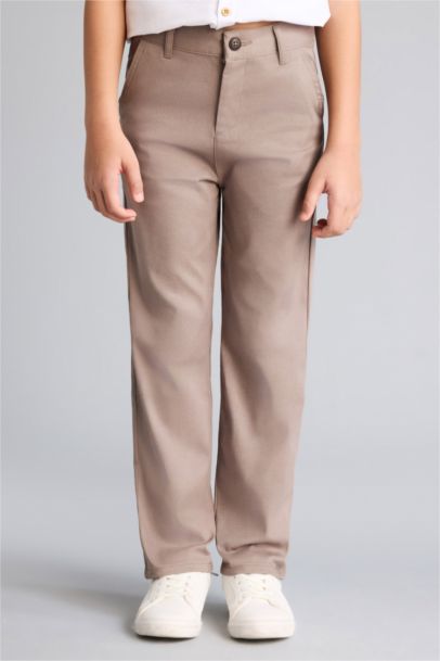 Regular Fıt Düz Paça Gabardin Pantolon Erkek Çocuk