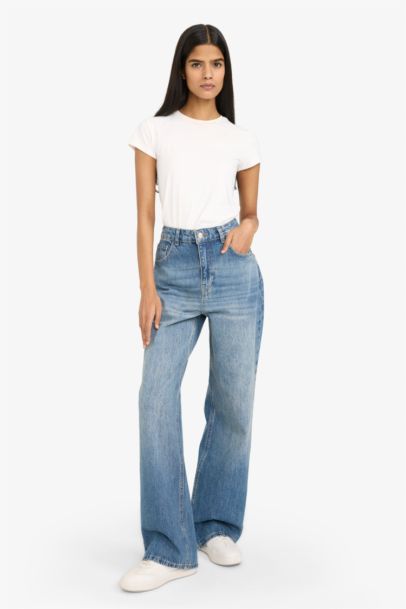 90's Wide Leg Yüksek Bel Jean Pantolon