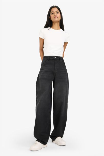 Baggy Fit High Waist Long Jeans