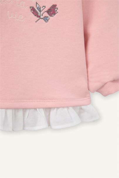 Girl Regular Fit Crew Neck Floral Sweatshirt