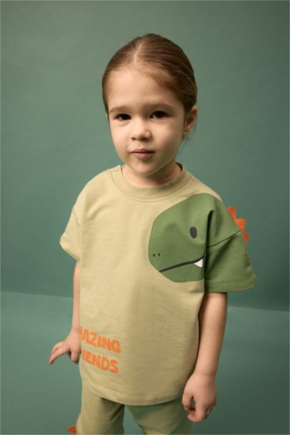 2'li Takım Dinozor Baskılı Sweatshirt Alt Erkek Bebek