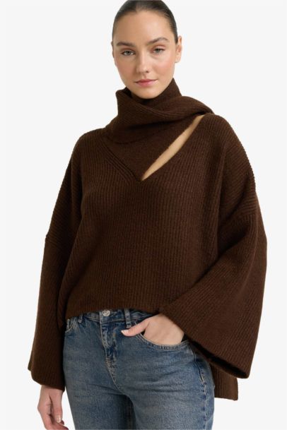 Oversize Fit Shawl Collar Knitwear Pullover