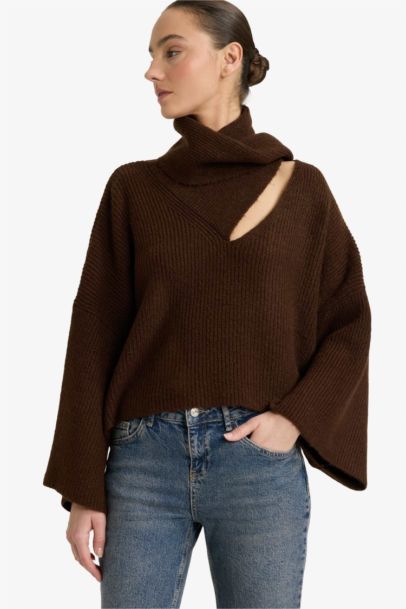 Oversize Fit Shawl Collar Knitwear Pullover