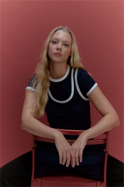 Slim Fit Ribana U Collar Tank Top