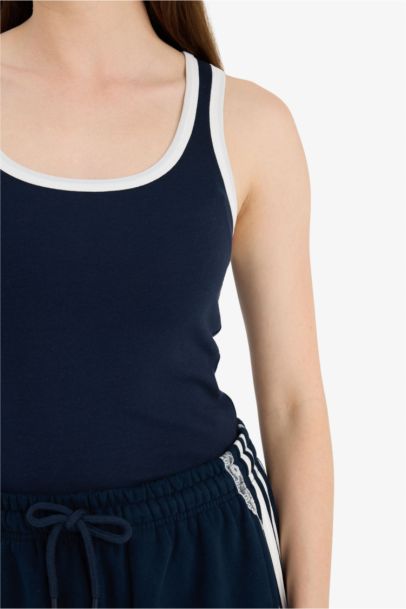 Slim Fit Ribana U Collar Tank Top