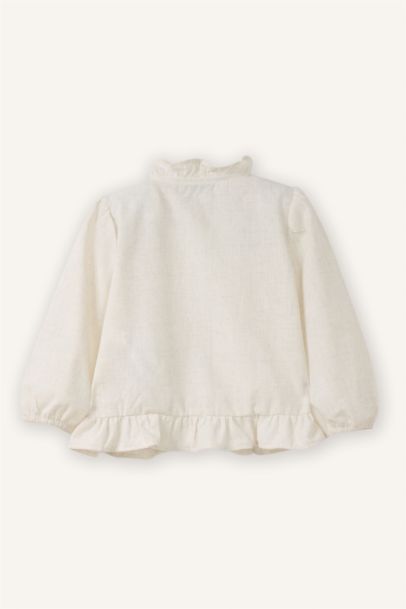 قميص بيبي بناتي ردن طويل قصة عادية وياخة مستديرة