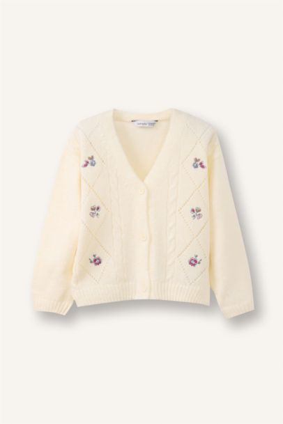 Girl Embroidered Cardigan