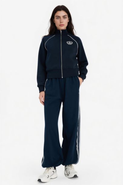 Loose Fit Half Turtleneck Thick Sweatshirt Fabric Cardigan