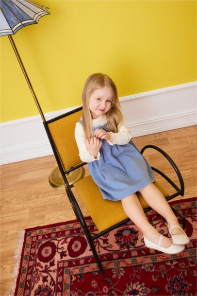 2'li Takım Tışört Nakışlı Elbise Kız Bebek