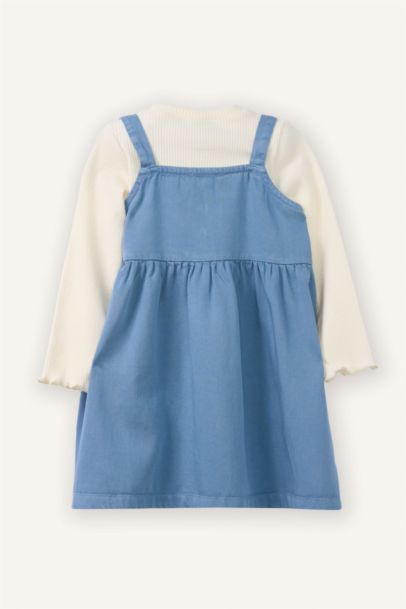 Girl Embroidered Twill 2 Piece Dress