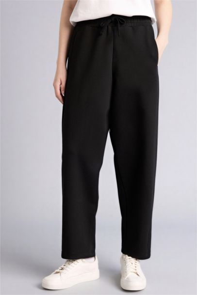 Baggy Fit Basic Scuba Fabric Trousers