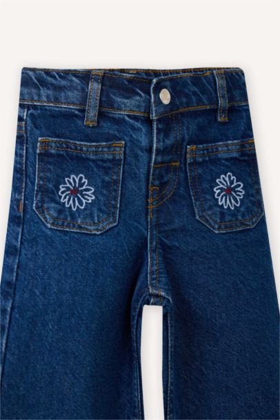 بنطرون جينز بناتي وايد ليج