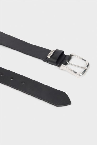 Erkek Dikdörtgen Toka Suni Deri Jean Kemeri