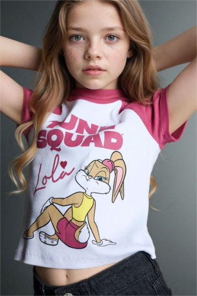Looney Tunes Cropped Fıt Ribana Tişört Kız Çocuk