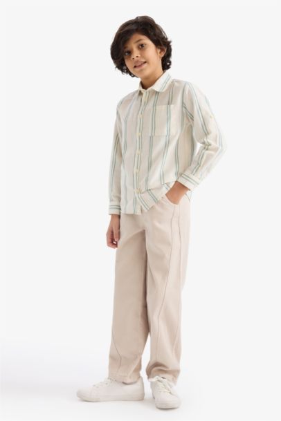Boy Barrel Fit Straight Leg Gabardine Trousers