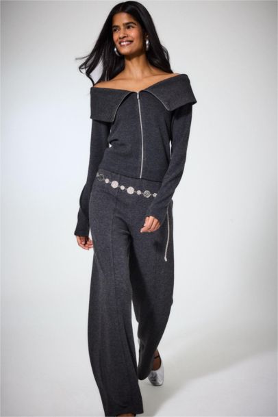 Pantalon à jambe large au toucher doux