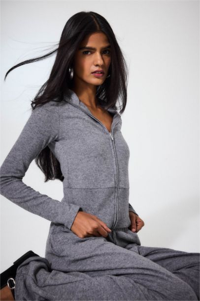 Slim Fit Half Turtleneck Cardigan