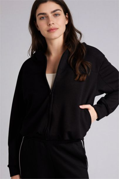 Standart Fıt Kapüşonlu Modal Hırka