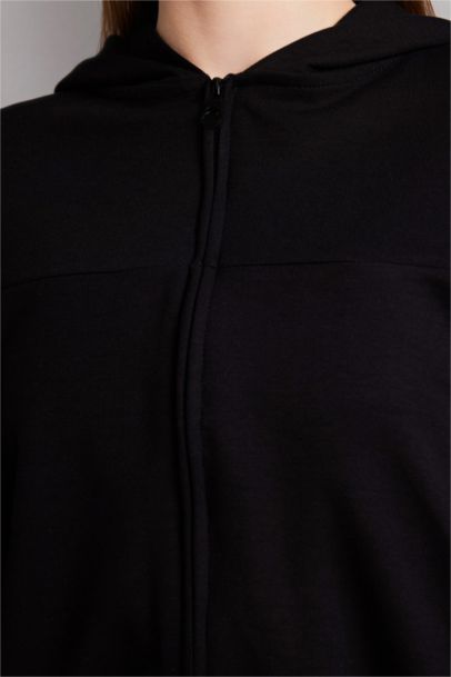 Standart Fıt Kapüşonlu Modal Hırka