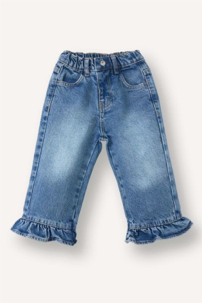 Wıde Leg Pamuklu Pantolon Kız Bebek