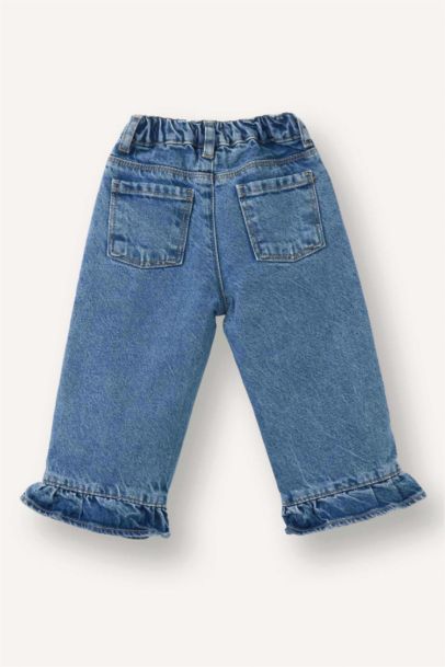 Wıde Leg Pamuklu Pantolon Kız Bebek