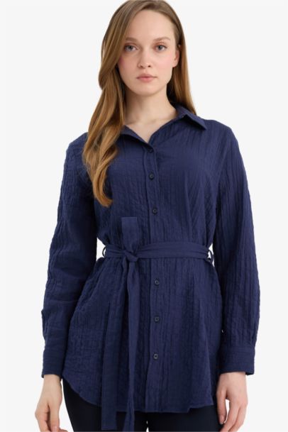 Regular Fıt Gofre Dokulu Tunik