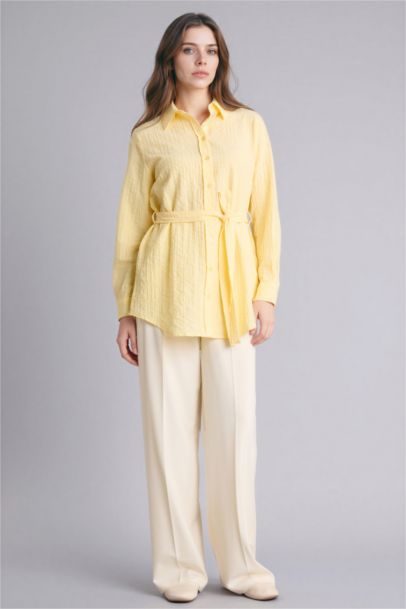 Regular Fıt Gofre Dokulu Tunik