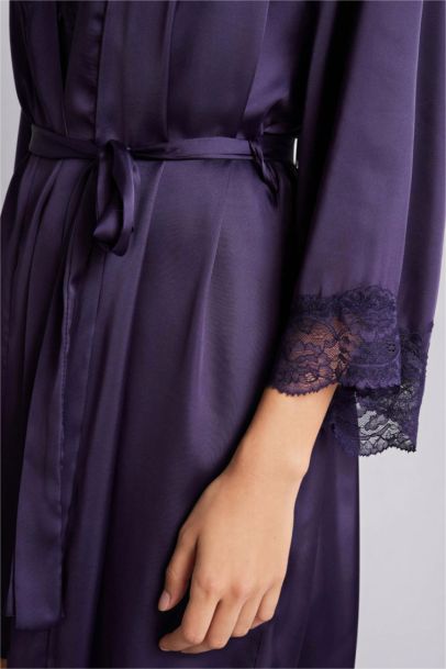 Халат стандартного кроя с воротником из сатина Fall in Love