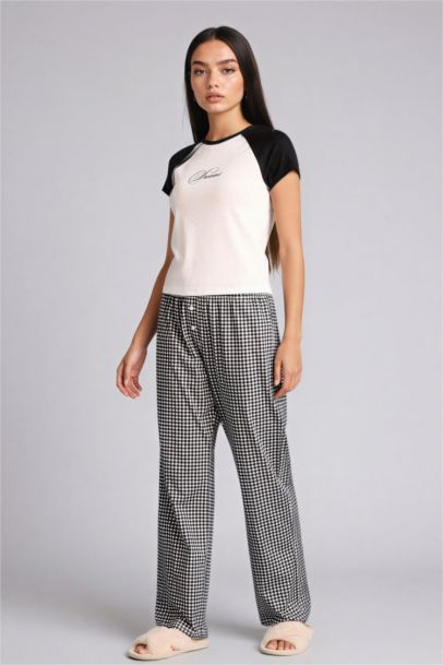 Pijama Takımı Üst Kareli Alt