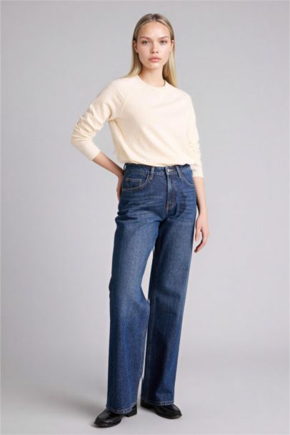 Regular Fıt Bisiklet Yaka Basıc Düz Uzun Kollu Tişört