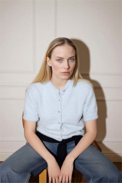 Regular Fit Crew Neck Knitwear Cardigan