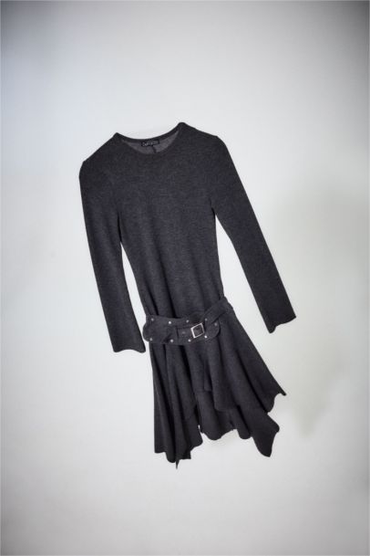 Crew Neck Long Sleeve Midi Dress