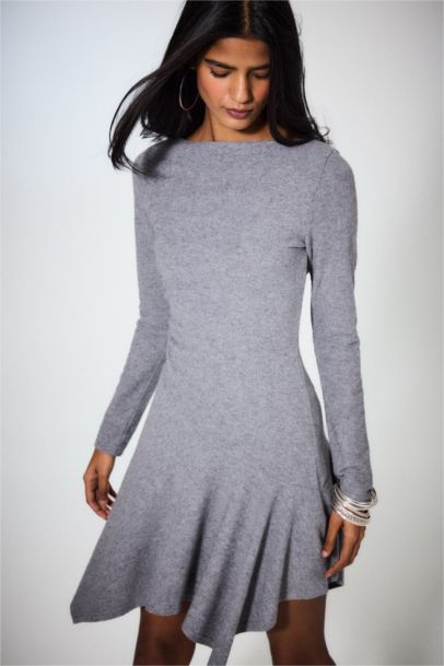 Mini Robe à manches longues et col rond