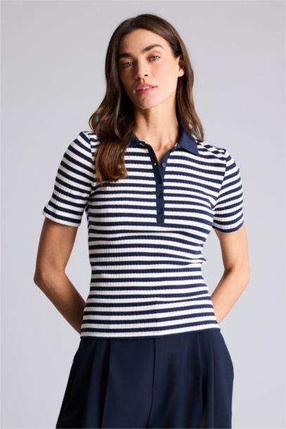 Slım Fıt Polo Yaka Kısa Kollu Polo Tişört