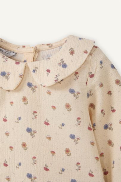 سيت بيبي بناتي فلورال موسلين - قطعتين