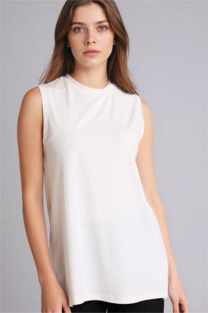 Slim Fit Cotton Crew Neck Short Sleeve Tunic