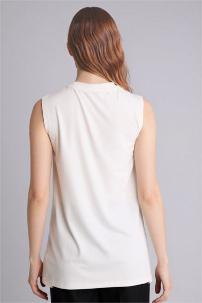 Slim Fit Cotton Crew Neck Short Sleeve Tunic