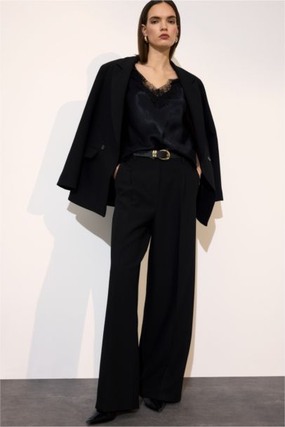 Straıght Fıt Yüksek Bel Düz Paça Pantolon