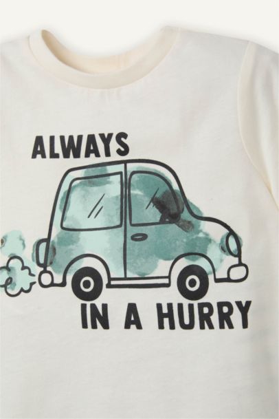 Araç Baskılı 2'li Pijama Takımı Erkek Bebek