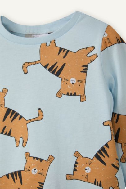 Kaplan Desenli 2'li Pijama Takımı Erkek Bebek