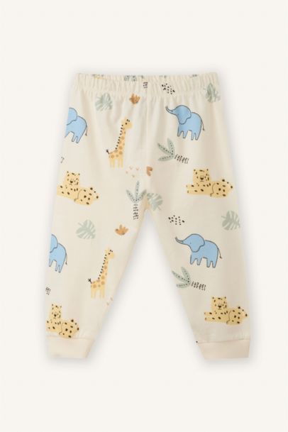 Dinozor Baskılı 2'li Pijama Takımı Erkek Bebek