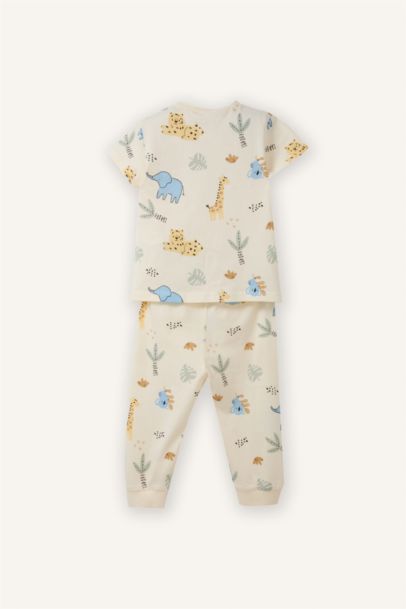 Dinozor Baskılı 2'li Pijama Takımı Erkek Bebek