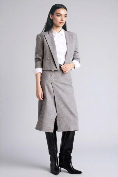 Boxy Fit Jacket Collar Blazer
