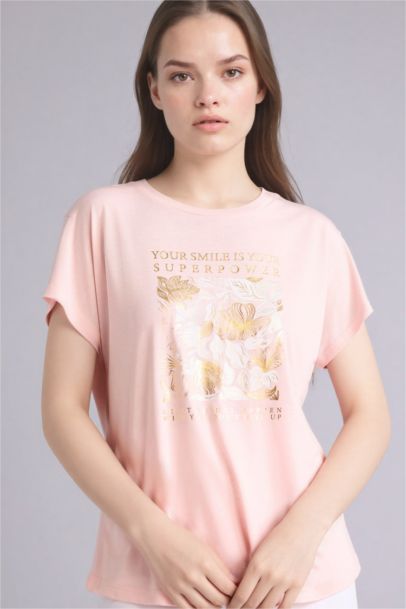 Crew Neck Floral Short Sleeve T-Shirt