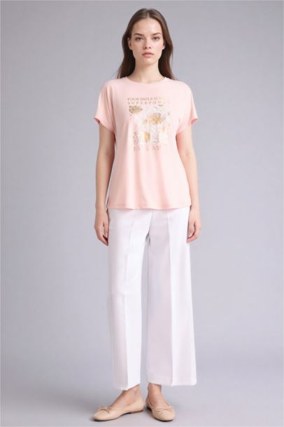 Crew Neck Floral Short Sleeve T-Shirt