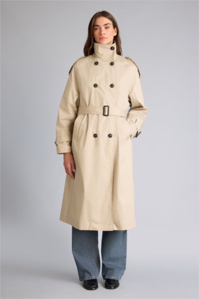 Regular Fit Cotton Lined Twill Trenchcoat