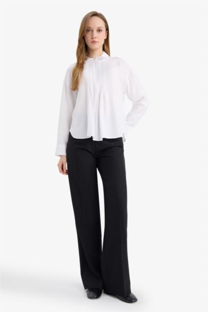 Relax Fit Shirt Collar Long Sleeve Shirt