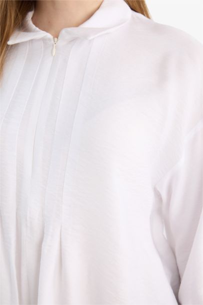 Relax Fit Shirt Collar Long Sleeve Shirt